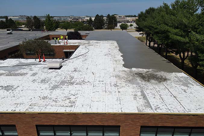 lightweight cellular concrete on top of commercial building